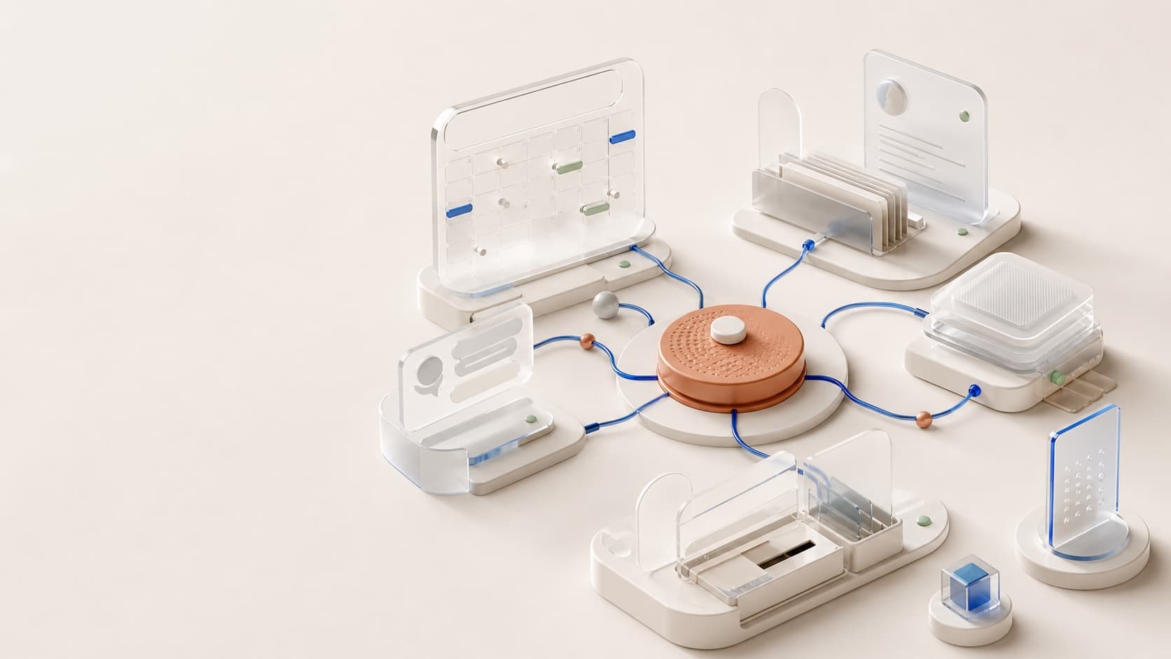 Systemintegrationsdiagramm mit verbundenen Healthcare-Systemen